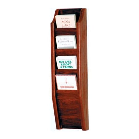 Wooden Mallet 4 Brochure Wall Display - Mahogany BR24-4MH